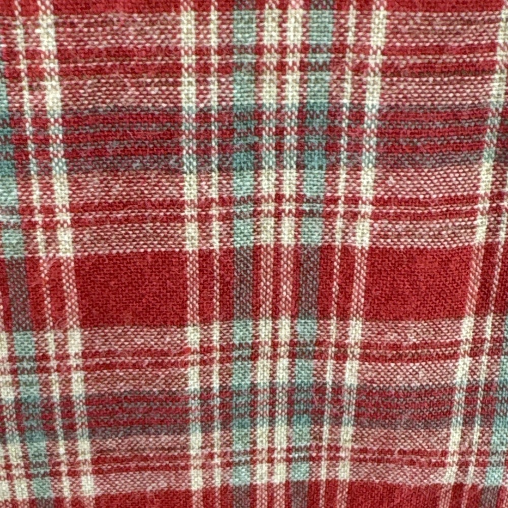 Lauren Ralph Lauren Women's M Fitted Button Up Shirt Red Tan Plaid Lightweight E - Picture 9 of 10